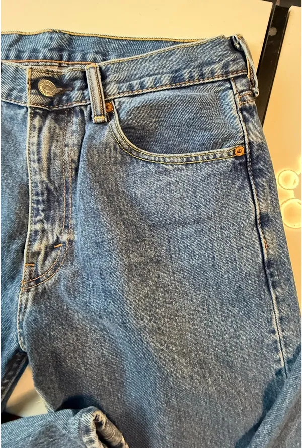 Levi's 505 Regular Fit Straight Leg Jeans Blue Denim W32 L34 Vintage Aesthetic - Image 10