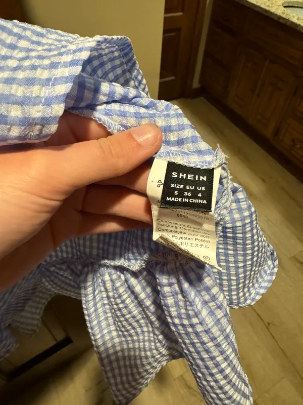 SheIn blue and white gingham dress - Image 3