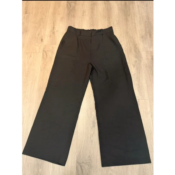 WAYF Black Wide Leg Pants XL High Rise Pull-On Dressy Flowy Trousers - Image 2