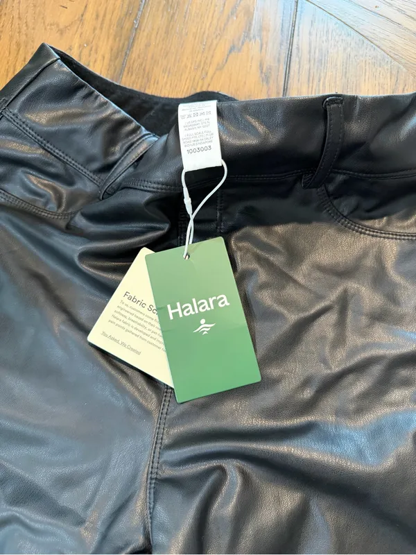 HALARA Black Faux Leather High-Rise Leggings S - Image 2
