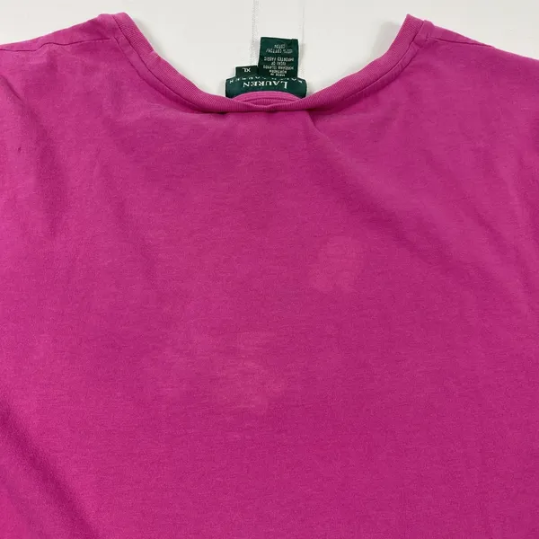 Lauren Ralph Lauren Shirt Womens‎ XL Magenta Pink Pocket Tee Casual 100% Cotton - Image 8