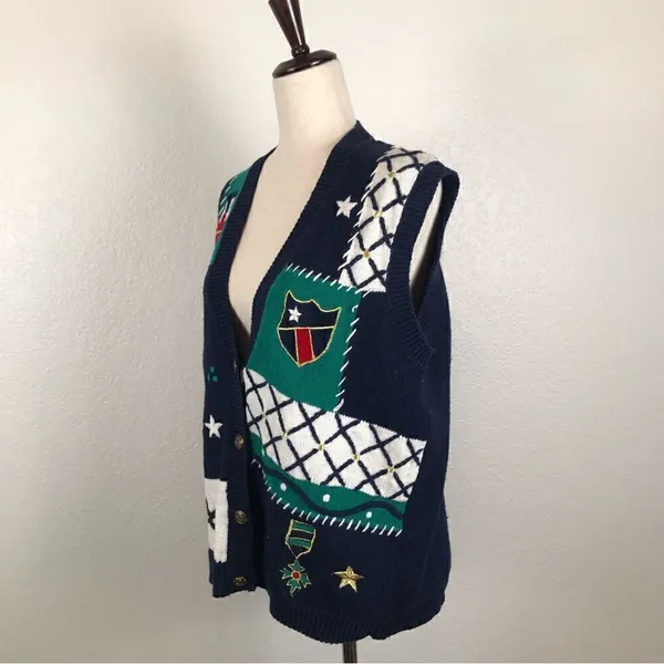 Vintage Koret knit nautical sweater vest L‎ - Image 3