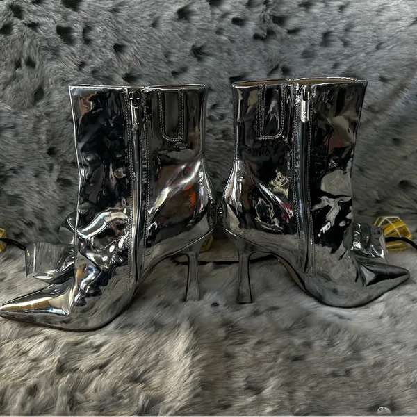 3000. Sam edelman Esmae 2 Pointed Toe Bootie sz 7 Silver - Image 7