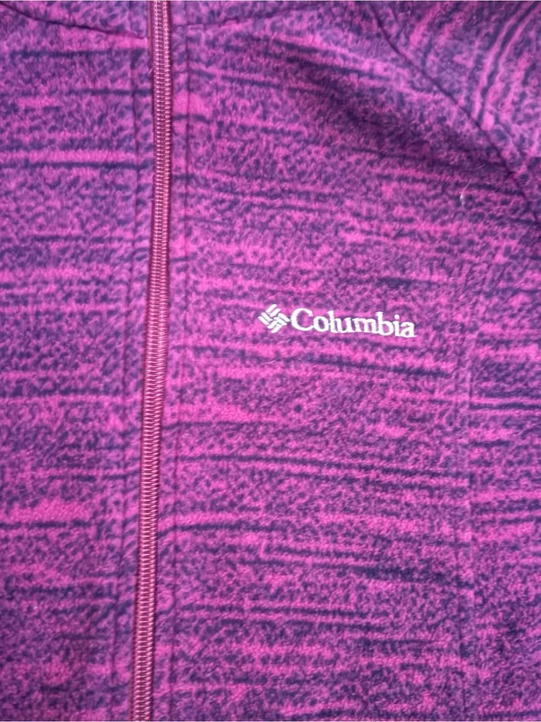Columbia Women's Magenta Purple Full-Zip Teddy Fleece Jacket - Image 2