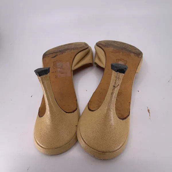 Gianni Milano Vintage Heeled Beige Leather 39 Mule - Image 8
