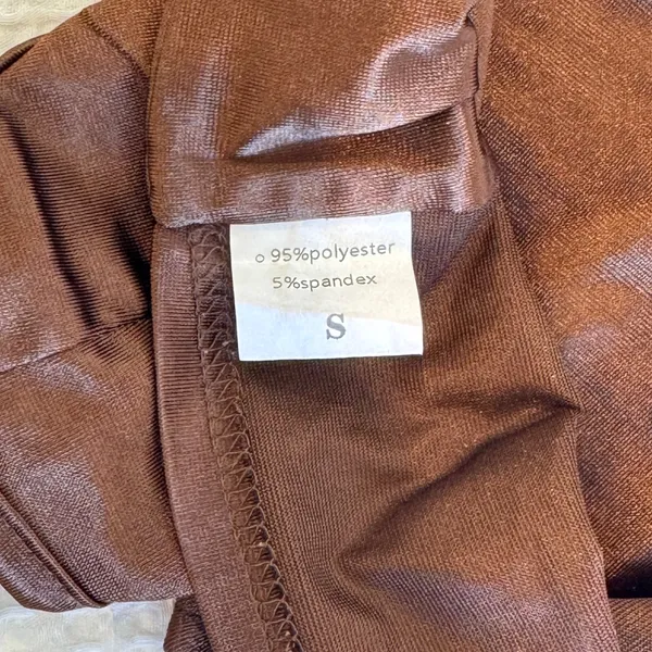 Brown Satin Going Out Top - Image 4