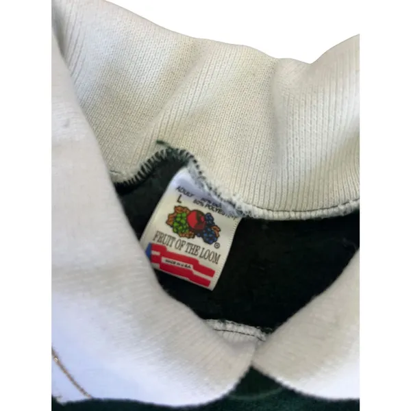 Branson Grandma‎ Green Collared Christmas Sweater Size Large Santa Sleigh - Image 6