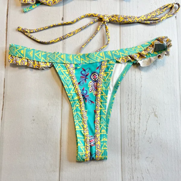 NEW - Shein - Women’s Multi-Color Thong Bikini Set - Size Small - Image 3
