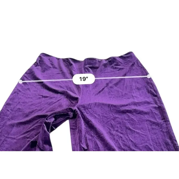 Mango MNG Women's Large Purple Crushed Velvet Wide Leg Pants High Waist NWT - Image 9
