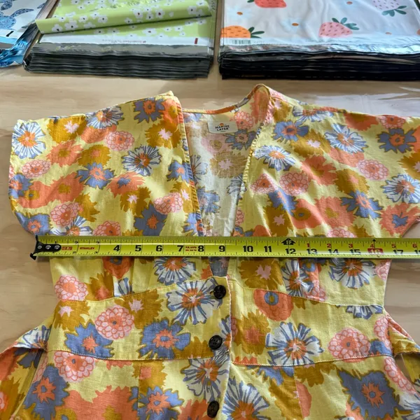 Marine Layer Camila Dress V-Neck A-Line Mini Yellow Vintage Floral Print Small‎ - Image 10