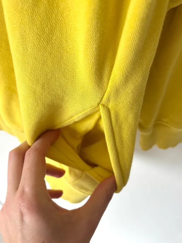 Aerie Yellow Mock Neck Ribbed Pullover Side Pockets Oversized Baggy Loungewear - Image 7