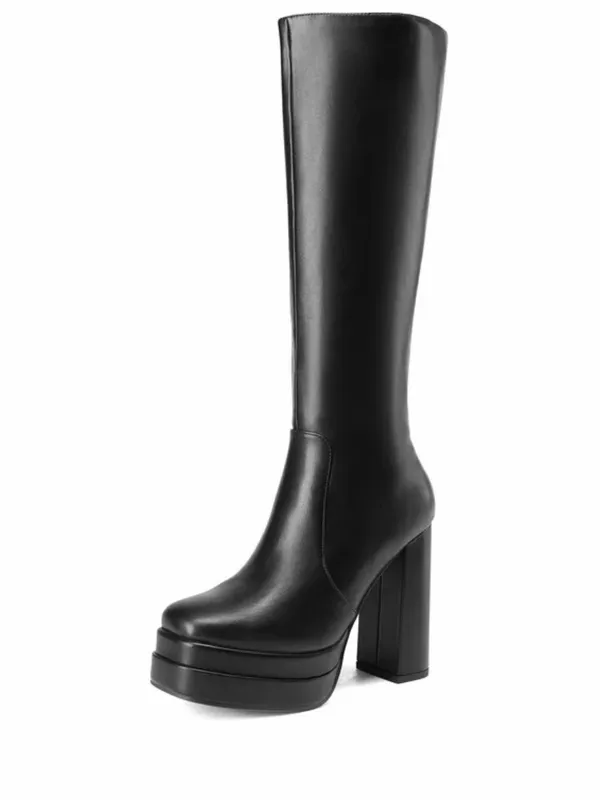 DREAM PARIS Black Chunky Platform Boots - Image 4