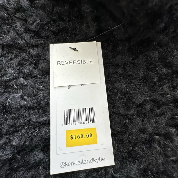 NWT Kendall + Kylie Coat Sz M Shaggy Faux Fur Reversible Mid-Length Notch Collar - Image 6