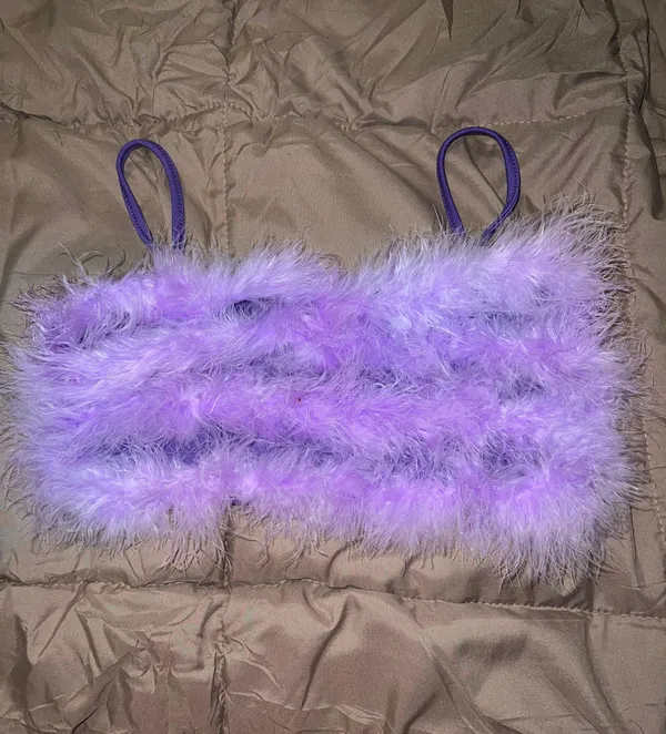Adorable Boa Feather Crop Top! 💜 - Image 2