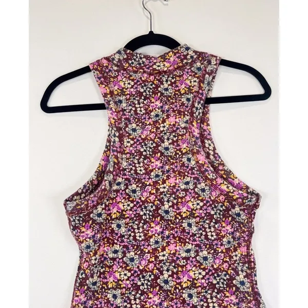 FP Movement Womens Top Pink Wishful AOP Floral Ribbed Tank Cottagecore Large - Image 10