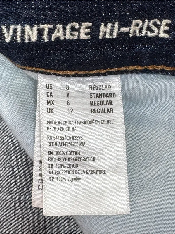 American Eagle Vintage High Rise Straight Leg Button Fly Jeans Size 8 Ankle - Image 8