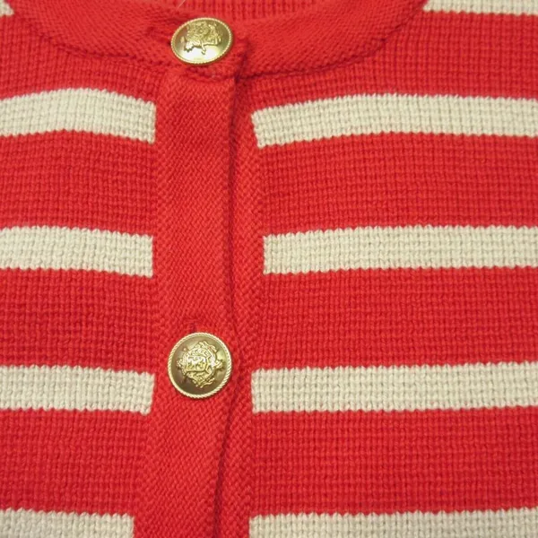 NWT J.Crew Emilie Sweater Lady Jacket in Red Ivory Stripe Knit Cardigan XS - Image 2