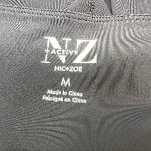 NIC+ZOE Active TLC Flare Leggings M Black Crossover Foldover Waist NWT - Image 5