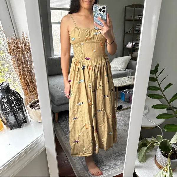 Anthropologie Maeve Sleeveless Square-Neck Drop-Waist Midi Dress - Image 4