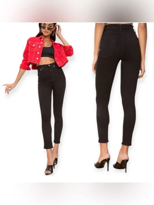 Agolde Roxanne Skinny Jeans 28 Black Minimalist Clean Girl Fall City Chic Scandi - Image 4