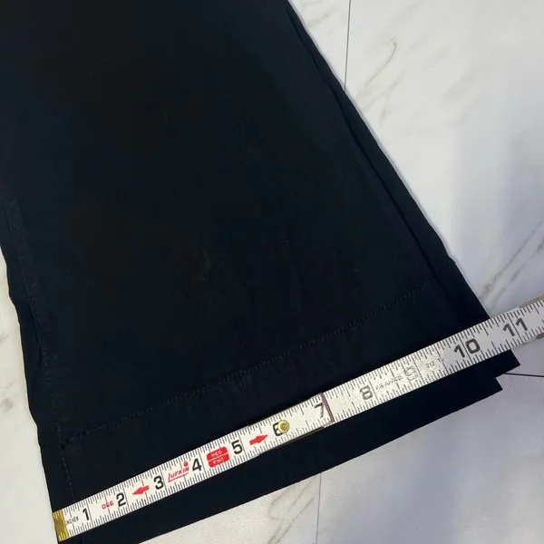 Anthropologie High Waisted Black Double Button Linen Viscose Fit & Flare Sz 28 - Image 11