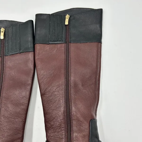 Vince Camuto Leisha Brown Black Leather 6.5 M 36.5 Knee High Riding Boots - Image 10