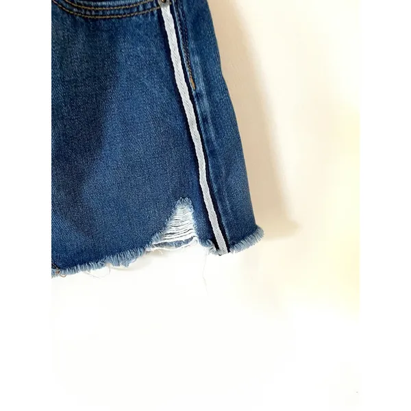 American Eagle High Rise Festival Mini Stripe Denim Skirt Blue Size 0 Short - Image 4