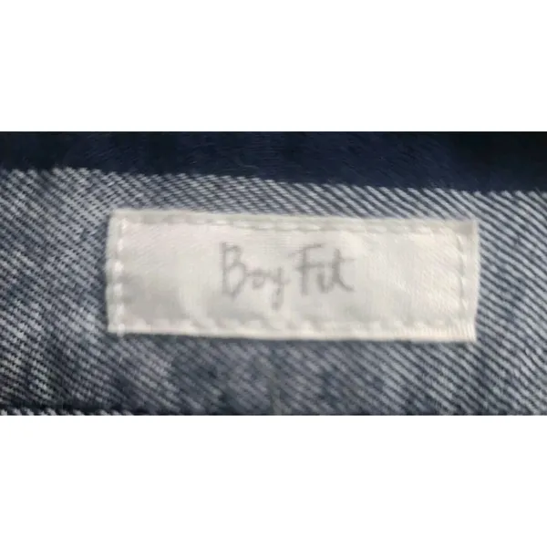 J. Crew Women's Size M Boy Fit Button Up Long Sleeve‎ Navy and White - Image 2