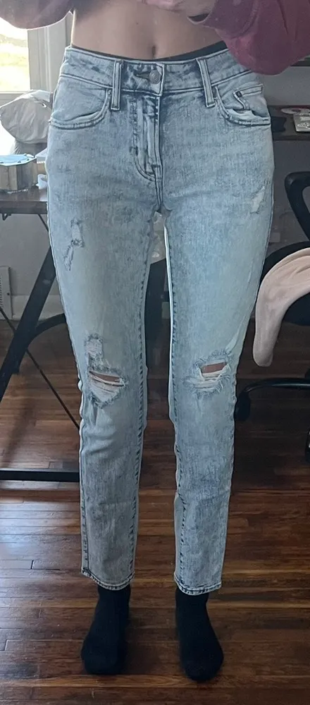 American Eagle Flex Straight Leg Whitewashed Jeans - Image 5