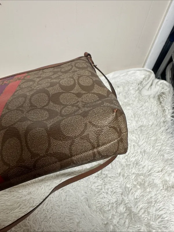 Coach Varsity Stripe Large File Rowan Crossbody Bag Purse - Image 12