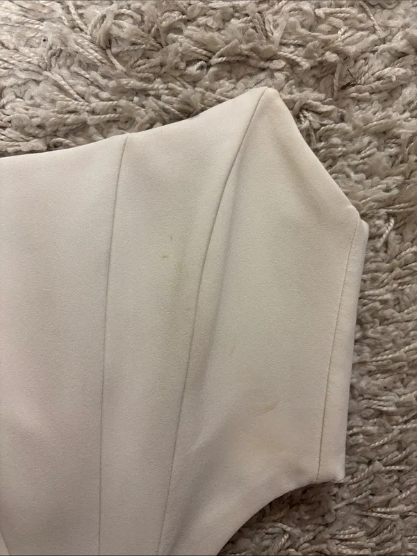 Trendyol White Structured Strapless Crop Top Size 2 - Image 5