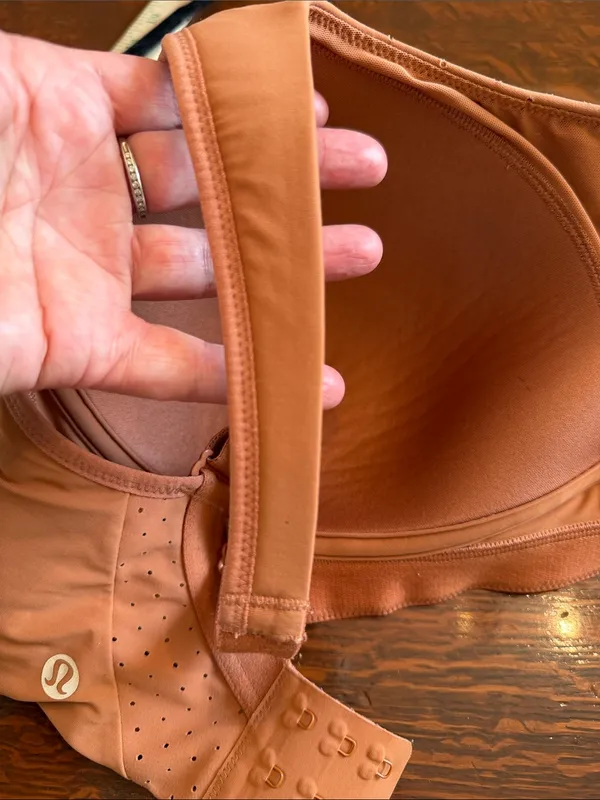 lululemon athletica rust orange Wireless Support Bra size 34E high impact - Image 9