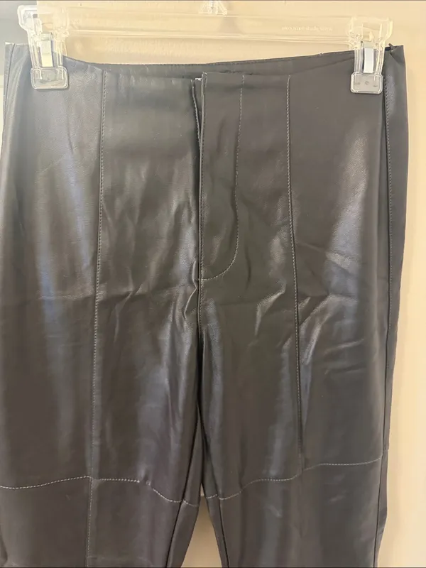 $99 NWOT Tiger Mist amalia faux leather pleather black pants, small - Image 5