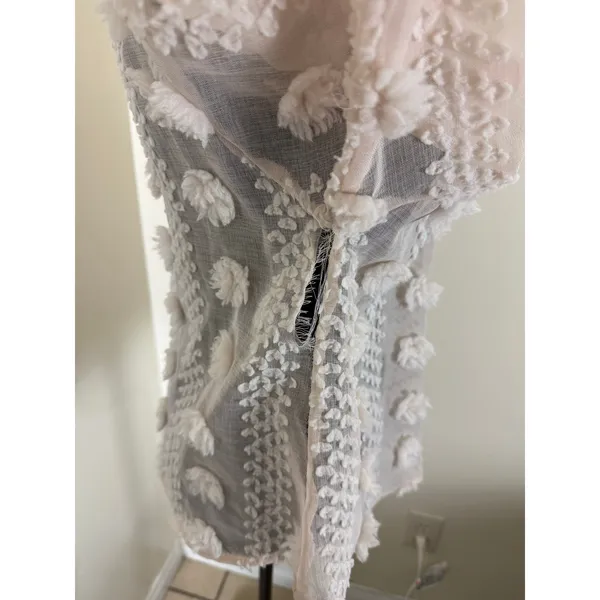 Charming Zara Light Pink Floral 3D Appliqué Blouse XS - Image 4