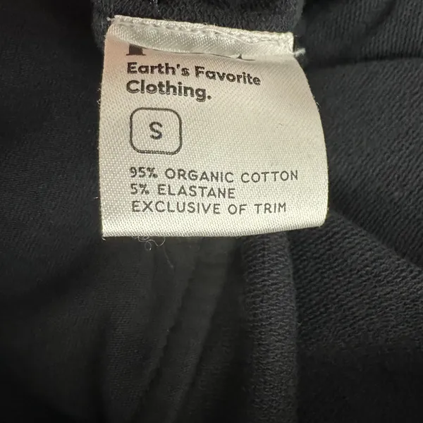 Pact Pull On Drawstring Organic Cotton Black Pants Women's Size Small - Image 2