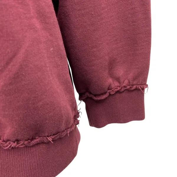 Free People Women's Purple Red Balloon Sleeve Pullover Sweatshirt Sweater Top XS - Image 4