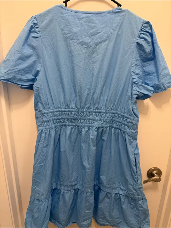 Quince 100% Organic Cotton Poplin Tiered Mini Dress - Image 5