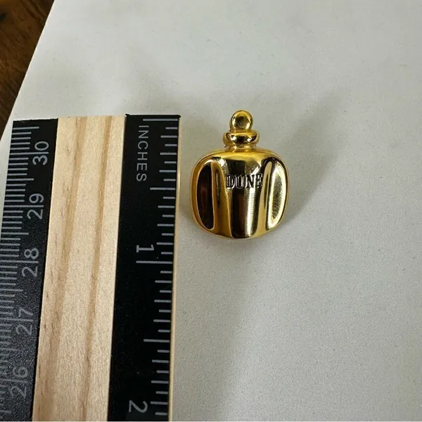 Dior Dune Perfume Bottle Gold Tone Vintage Brooch - Image 5