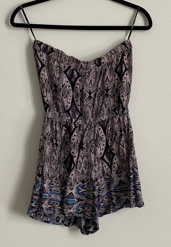 Strapless Patterned Romper - Image 6