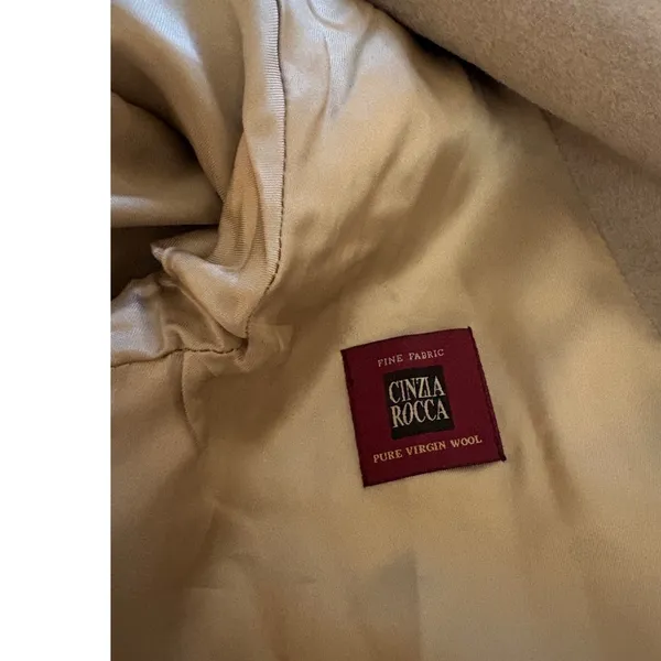 Cinzia Rocca Tan Wool Coat Size 6 - Image 5