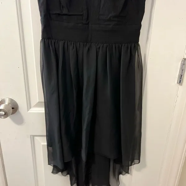 Windsor Black Strappy Dress Size 11 High Low Chiffon Skirt Party Dress - Image 3