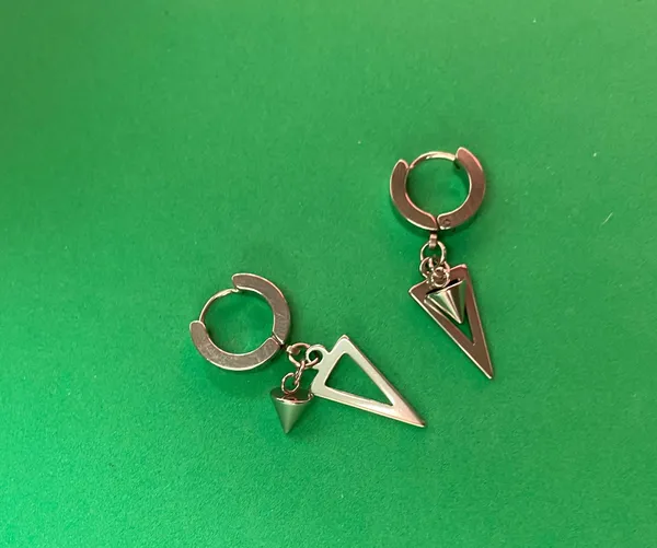 Titanium Steel Spike Dangle Drop Earrings for Men Women,Punk Hip Hop Earrings - Image 3