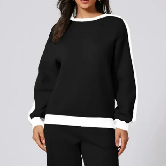 Black and White Tracksuit Set, Loose Fit - Image 9