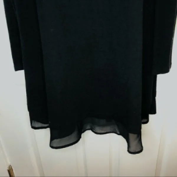 Ya Los Angeles Sweater Swing Button Dress Black M - Image 5