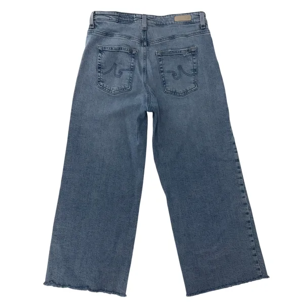 AG Adriano Goldschmied Saige High-Rise Wide-Leg Crop Denim Jeans Size 29 - Image 8