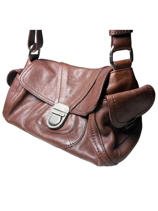 🤎 VINTAGE Y2K GRAIL Francesco Biasia Italian Leather Baguette Bag - Image 2