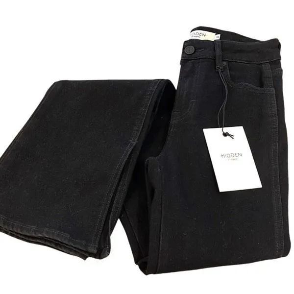 Hidden Los Angeles Womens‎ High Rise Slit Hem Ryan Bootcut Jeans Black Sz 24 NWT - Image 3