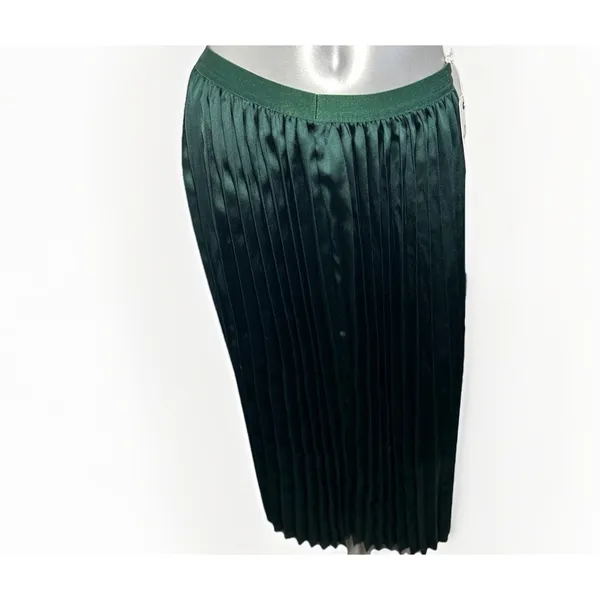 NWT Marine Layer Chelsea Pleated Midi Skirt Green Gables Size Large Defect - Image 7