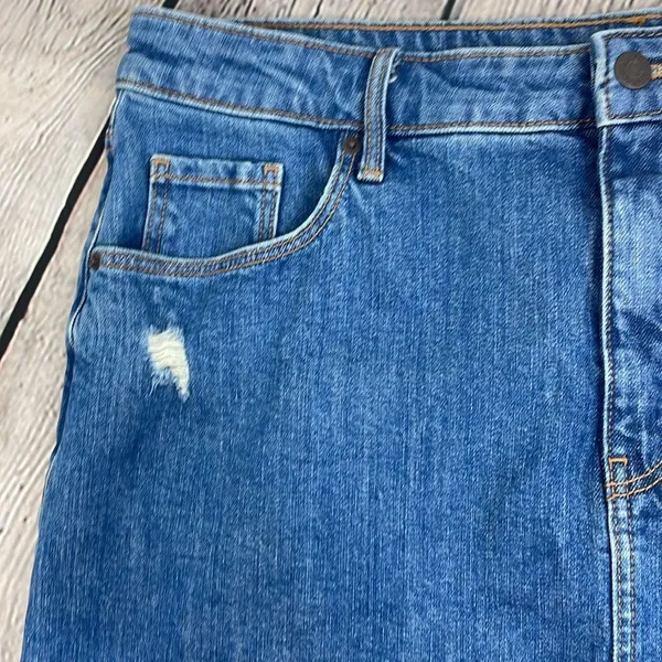 Old Navy Blue Mini Casual Denim Jean distressed skirt size 16 - Image 6