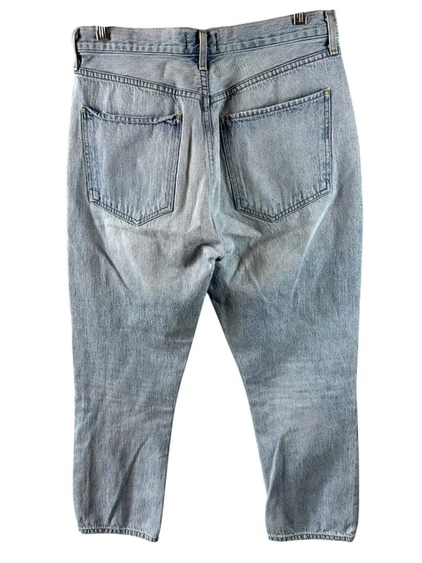 AGOLDE Riley High Rise Straight Crop Jeans 29 Light Wash Distressed A058B-983 - Image 3